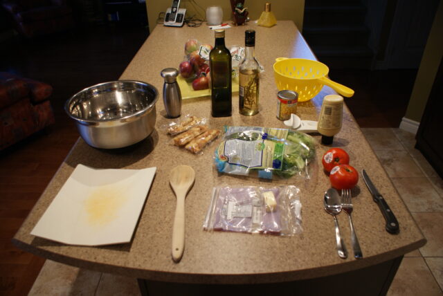 Ingrédients pour salade de crudités maison