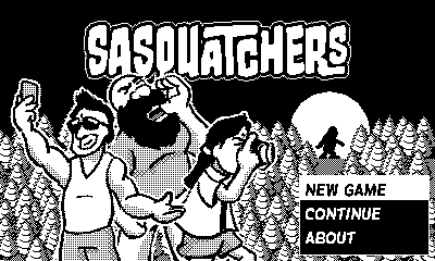 Ecran d'accueil de Sasquatchers sur Playdate.
