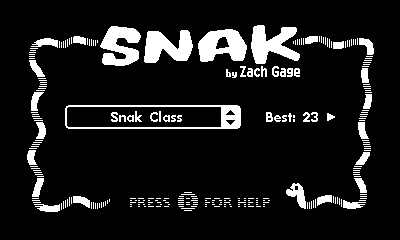 Démarrage d'une partie de Snak.