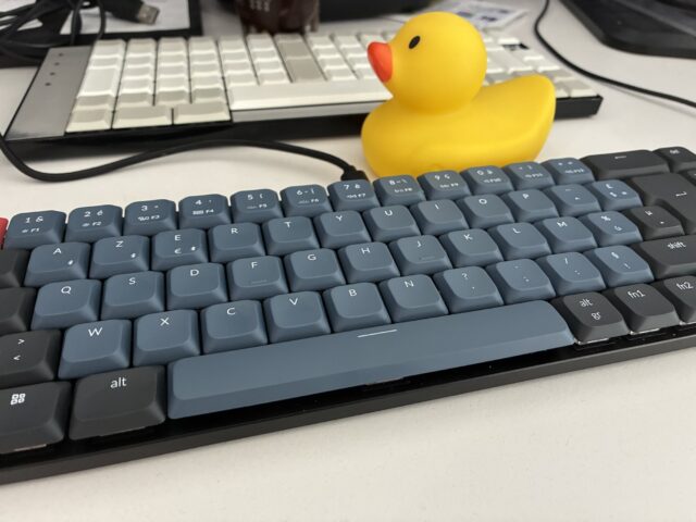 Claviers et canard de travail